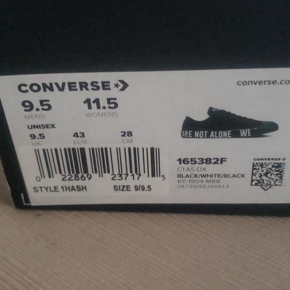 New Converse CTAS OX "WE ARE NOT ALONE"9.5M/11.5W - Picture 7 of 8